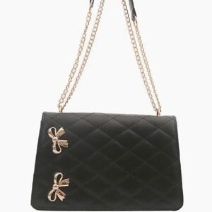 Quilted Bow Crossbody Shoulder Bag